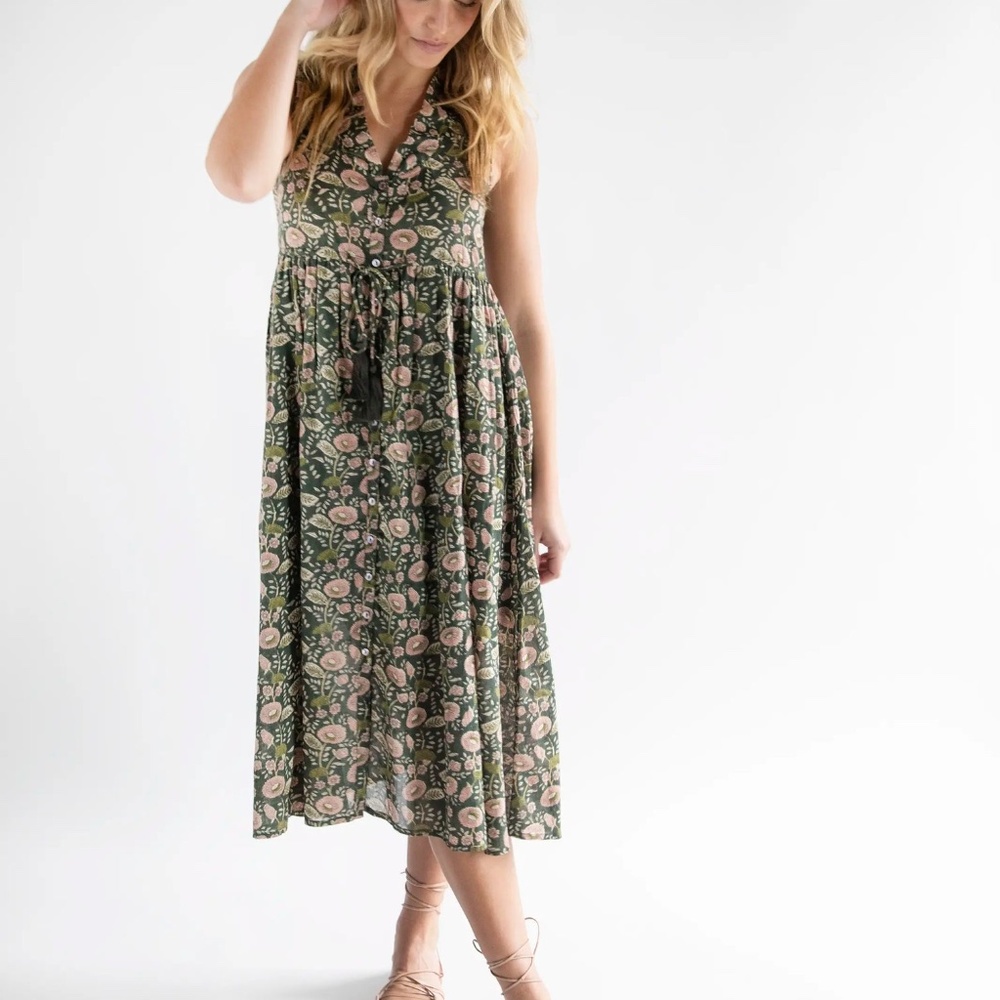 Natural Life Amelia Cotton Sleeveless Shirt Dress Size S NWT